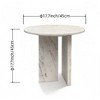 NicBex Natural Marble Small Coffee Table, Genuine Marble Round End Table, Stone Side Table for Living Room,17.7" Nightstand with Semi-Polished Surface - 4 of 4