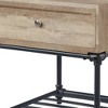 Acme Furniture Brantley 22" Drawer and 1 Tier Shelf Accent Tables Oak and Sandy Black: No Assembly, Open Storage - 3 of 4