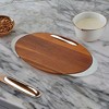 Nambe Eclipse Cutting and Serving Board Set, Made of Acacia Wood and Stainless Steel, Charcuterie Platter for Small Meats and Cheeses, Natural - 2 of 4