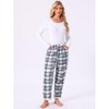 INSPIRE CHIC Women's Fuzzy Fleece Plush Plaid Pajama Pants Winter Warm Lounge Sleepwear with Pockets Bottoms - 2 of 4