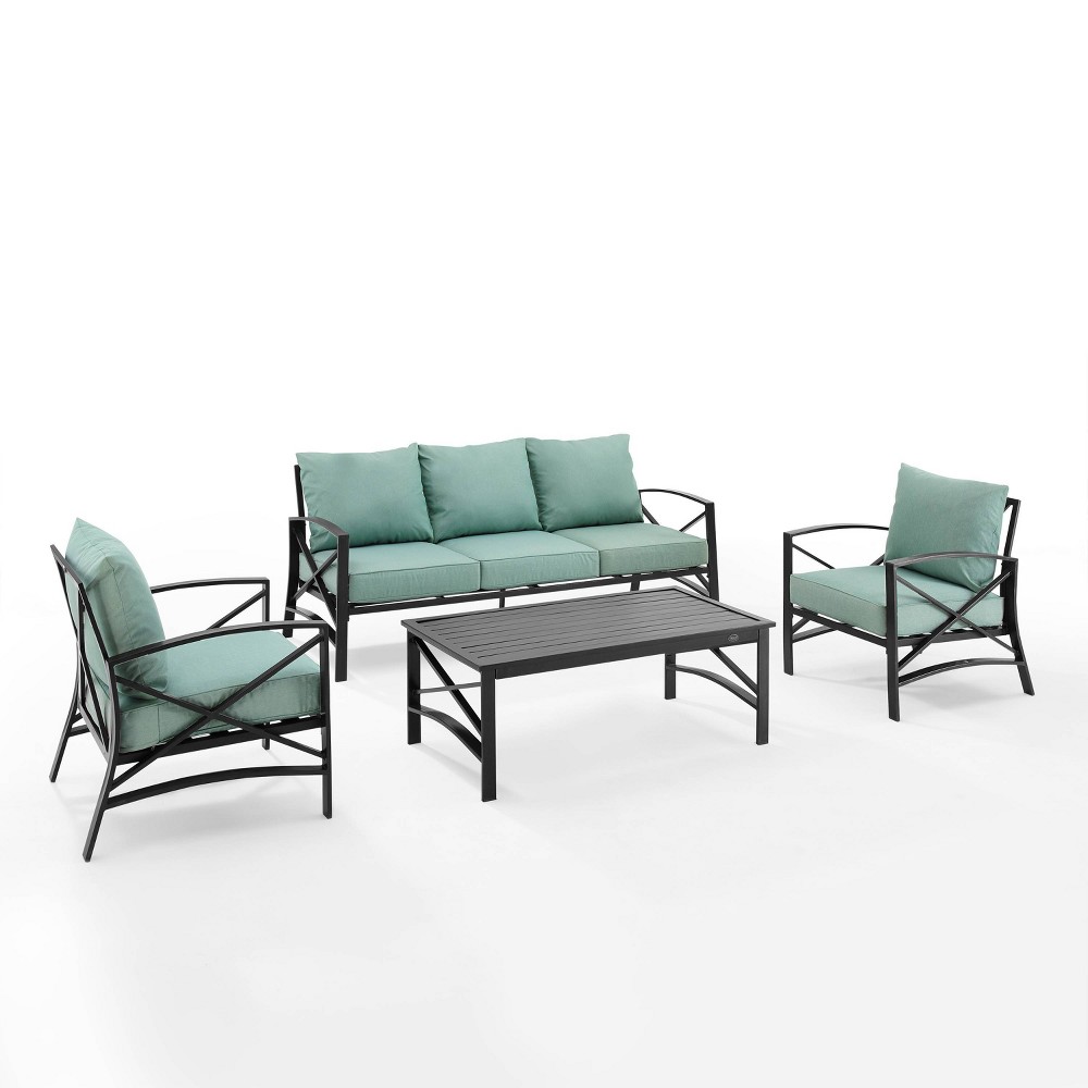 Photos - Garden Furniture Crosley Kaplan 4pc Outdoor Sofa Set - Mist  