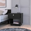 Gulches Storage Shelf and Drawer Accent Table Large Top Surface , , , 18.5"W x 15.7"D , Easy Pull Drawer, Decor Display Shelf - 3 of 4