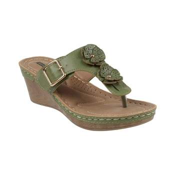 Gc Shoes Dafni Yellow 10 Embellished Two-tone Comfort Slide Wedge Sandals :  Target