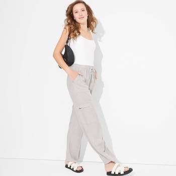Women's Mid-Rise Wide Leg Vacation Cargo Pants - Wild Fable™