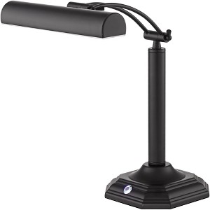 360 Lighting Grady Traditional Piano Banker Desk Lamp 16 1/2" High Black LED Adjustable Bronze Metal Shade for Bedroom Bedside Nightstand Kids Desk - 1 of 4