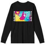Fall Guys Ultimate Knockout Falling Characters Men's Black Long Sleeve Shirt