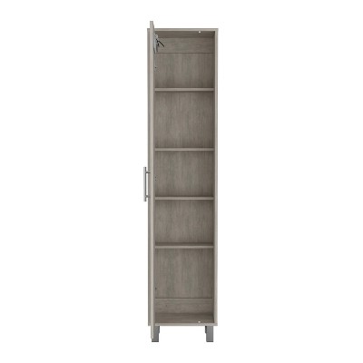 White Tall Freestanding Storage Cabinet with Adjustable Shelving