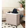 TiramisuBest Laundry Hamper With Lid PE Rattan Powder Coating Frame Clothes Hampers with 01 Removable Bags,100L,Brown - 2 of 4