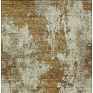 HomeRoots 9' X 12' Terra Cotta And Beige Abstract Washable Indoor Outdoor Area Rug - 1 of 4