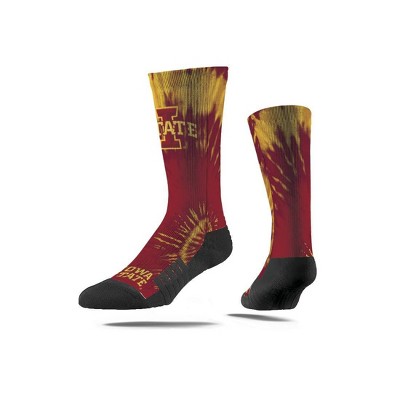 NCAA Iowa State Cyclones Tie-Dye Adult Crew Socks - M/L