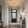 Rennnsan Vireli 13" W 3 -Light Glass Dimmable Modern Globe Semi Flush Mount in Matte Black & Brass - 4 of 4