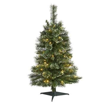 3ft Nearly Natural Pre-Lit LED Wisconsin Snow Tip Pine Artificial Christmas Tree Clear Lights