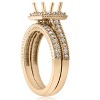 Pompeii3 Yellow Gold Princess Cut Diamond Princess Cut Halo Engagement Ring Semi Mount - 2 of 4