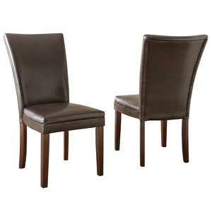 Set of 2 Talbot Parsons Chair Brown - Steve Silver: Upholstered, No Assembly, Wood Legs, Foam Fill - 1 of 4