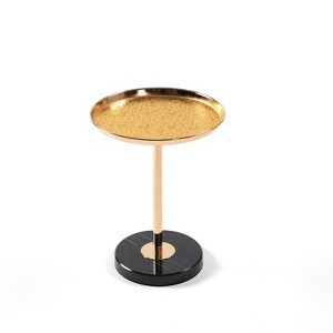 Modern Coffee Table End Table, Pedestal Center Tea Side Table, Accent Table for Small Spaces, Living Room Drink Martini Table, for Home Decor - 1 of 4