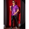 INSPIRE CHIC Men's Button Down Short Sleeve Shiny Disco Metallic Shirts - 2 of 4