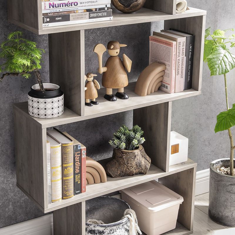VASAGLE Bookshelf, 5-Tier Bookcase, Tall Display Shelf, Freestanding Storage Shelf, Room Divider, 5 of 9