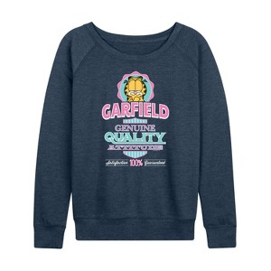 Women's - Garfield - Genuine Attitude Lightweight French Terry Wide Neck Long Sleeve Shirt - 1 of 4