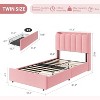 GAOMON Bed Frame with Storage Headboard, Kids Bed Frame with 2 Drawers, Boucle Upholstered Platform Bed for Girls - 2 of 4