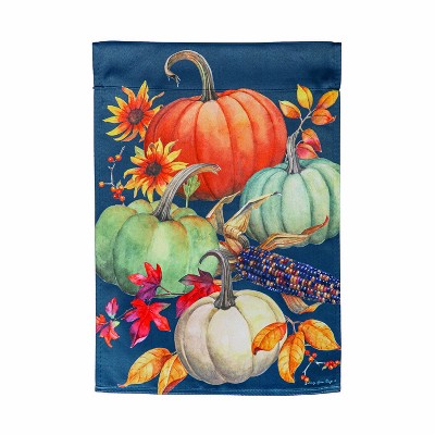 Autumn Harvest Multicolor Suede Garden Flag 12 x 18 Inches