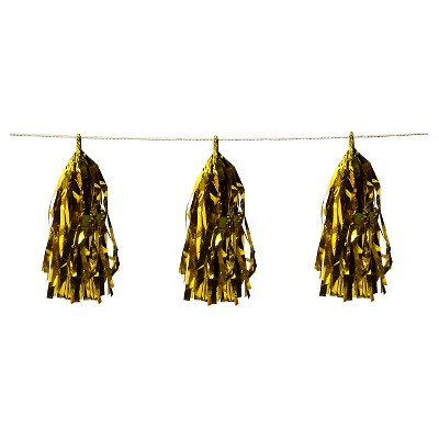 Tinsel Fringe Garland- Bright Gold