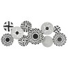 Metal Plate Wall Decor with Black Patterns Black - Olivia & May - 4 of 4