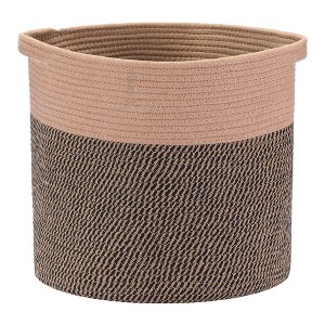 Unique Bargains Handcrafted Cotton Rope Woven Hidden Handles Storage Bin - 1 of 4