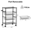 Slim Storage Cart 4 Tier Wire Shelving Organizer, Mobile Utility Rack with Baskets and Handle, Easy Assemble Shelf Trolley, Black - 2 of 4