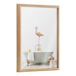 18" x 24" Blake Flamingo Cottage Bathroom by Amy Peterson Art Studio Framed Printed Glass Natural - Kate & Laurel All Things Decor