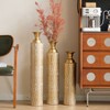 Metal decorative vases High distress metal center vases with growing vine patterns, set of 3 vases for home decoration - 4 of 4