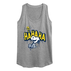 Women's - Peanuts - Ha Ha Graffiti Graphic Racerback Tank - 1 of 4
