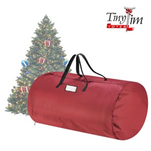 Hastings Home Zippered Canvas Christmas Tree Storage Bag - 12', Red - 1 of 4
