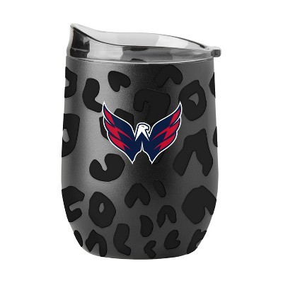 NHL Washington Capitals 16oz Leopard Powder Coat Curved Beverage Can - Black