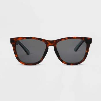 Men's Rubberized Plastic Square Sunglasses with Polarized Lenses - All In Motion™ Brown/Tortoise Print