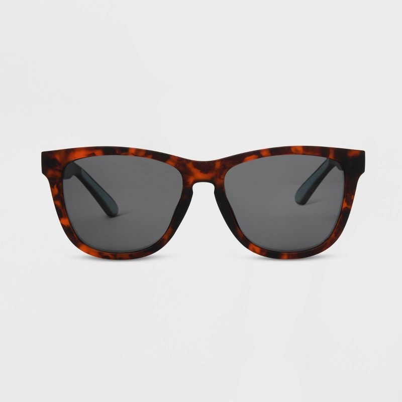 Men&#39;s Rubberized Plastic Square Sunglasses with Polarized Lenses - All In Motion&#8482; Brown/Tortoise Print, 1 of 4