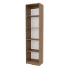 Okak 4/5 Tier Tall Flat Bookshelf Corner Organizer,Wooden Display Bookcase Open Storage Rack for Office,Living Room - 3 of 4