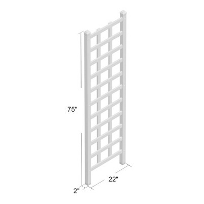 Elmwood 22" x 75" White Vinyl Garden Trellis
