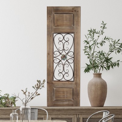 Hastings Home Metal and Wood Door Panel Wall Decor