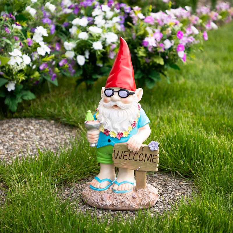 Northlight 16" Summer Time "Welcome" Gnome Outdoor Garden Statue, 2 of 6