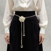 Anna-Kaci Women's Rose Flower Chain Belt with Hanging Lock Charms and Adjustable Drape Design 45.5in - 3 of 4