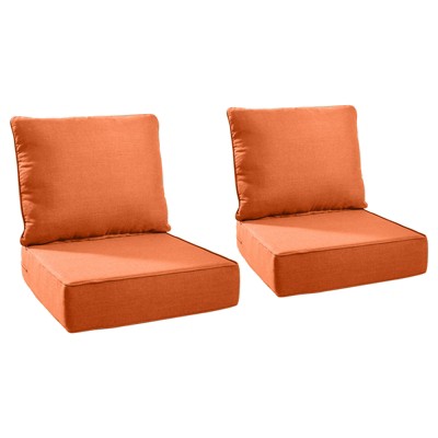Buenhomino 6-inch Outdoor Cushion Set, 24"x24" Replacement Water Resistant Zippered Cushion for Chairs，8 Colors