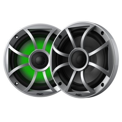 Wet Sounds RECON 6-S RGB LED 6.5" 60-Watt RMS Coaxial Speakers With Silver XS Grilles (Pair)