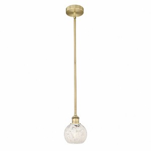 White Mouchette - 1 Light Stem Hung Mini Pendant In Modern Style-7.5 Inches Tall and 6 Inches Wide - 1 of 1