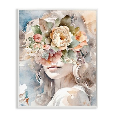 Stupell Industries Floral Portrait of Girl, 16" x 20"