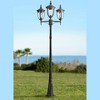 John Timberland Outdoor Light Post Street Lantern 3 Light Texturized Black 96" Clear Hammered Glass for Exterior Yard Walkway - 2 of 3