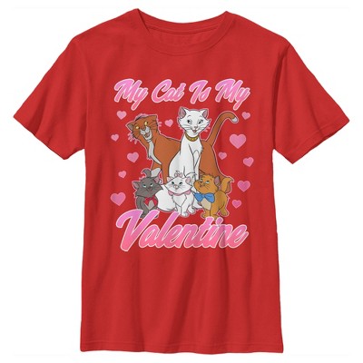 Boy's Aristocats My Cat is My Valentine T-Shirt