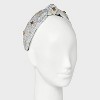 New Years Embellished Rhinestone Knot Headband - Silver/Gold - 2 of 3