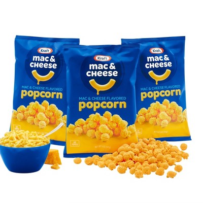 The Popcorn Factory Kraft Mac & Cheese Flavored Popcorn, 3 bag count  Great as a Snack, Gift, Thank You, Movie Night & Popcorn Lovers