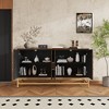 Whisen Retro-Style Storage Sideboard with Symmetrical Pattern, Stable Metal Legs & Versatile Display Top - 2 of 4