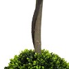 TopComfy Artificial Trees 34in Artificial Boxwood Double Ball Topiary Boxwood Double Ball Fake Tree Faux Boxwood Tree for Home, Green, 10"*10"*33.5" - 4 of 4
